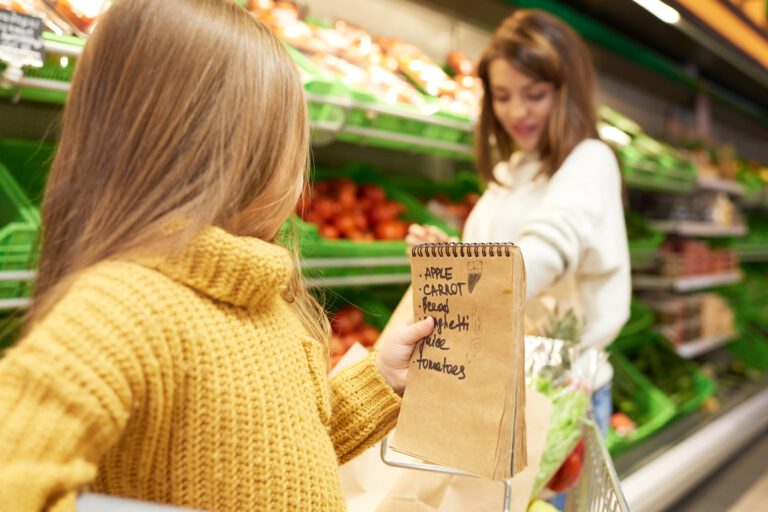 Little Girl Helping Grocery Shopping