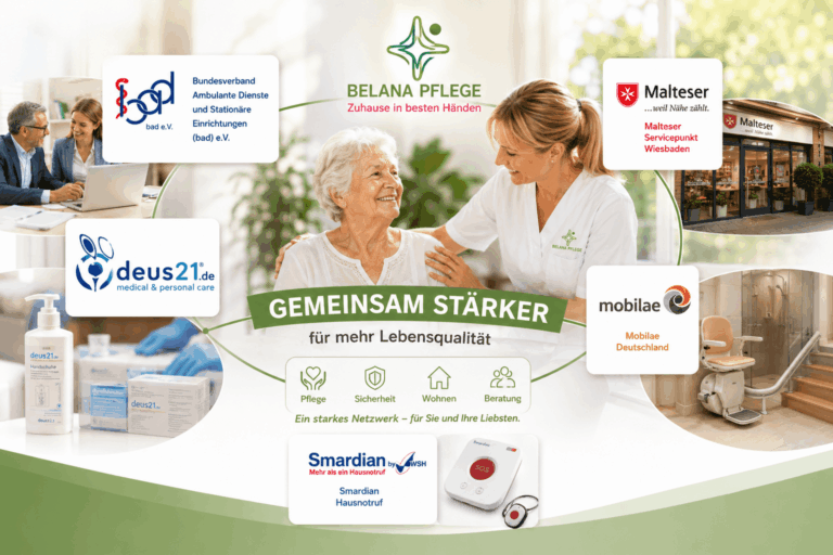 Partnernetzwerk von BELANA Pflege mit starken Partnerunternehmen für mehr Lebensqualität in Wiesbaden